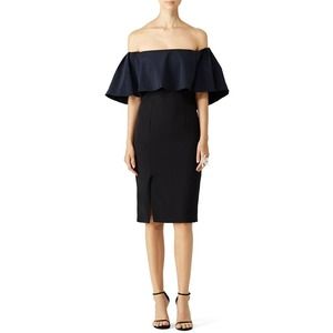 Monique Lhuillier Beca Off Shoulder Ruffle Dress 4